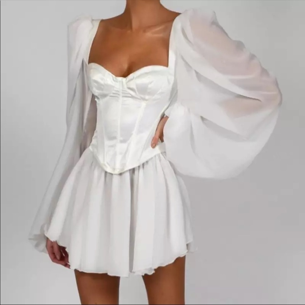 White corset dress